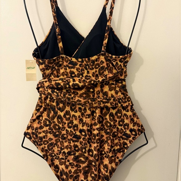 New Aerie Leopard One Piece Wrap One Piece Swimsuit. - Picture 2 of 6
